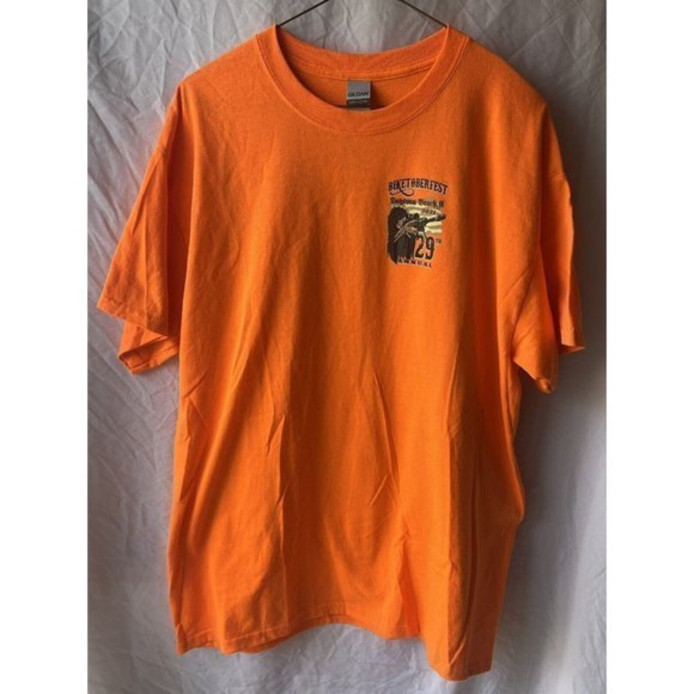 2021 29th Biketoberfest Daytona Beach Official Logo Orange SS Biker Rally Tshirt